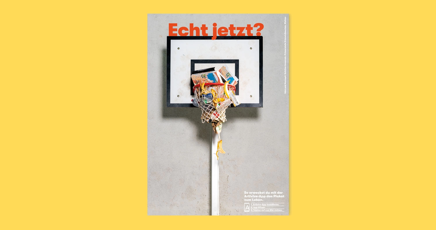 Littering Kampagne Schulhaus Basel